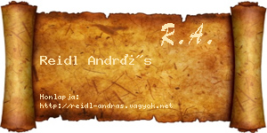 Reidl András névjegykártya